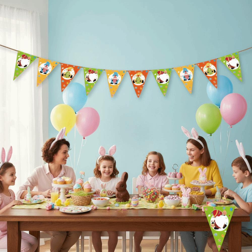 Kaninchen Karotten Muster Hase Wimpelkette Osterdeko Hängendes Banner Osterdekoration Heimdekoration