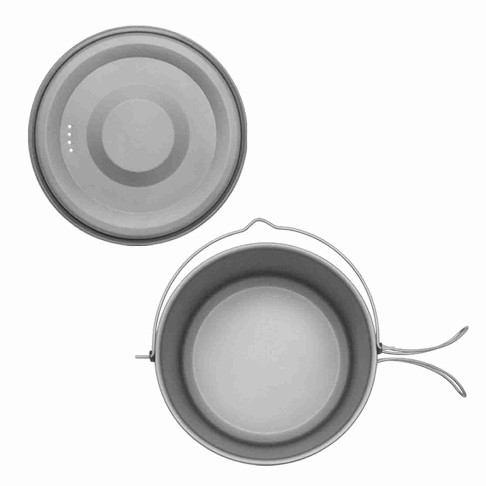 

1.8L 3L Titanium Pot Ultralight Hanging Pot with Lid and Foldable Handle Outdoor Camping Hiking Backpacking Picnic 1.8L