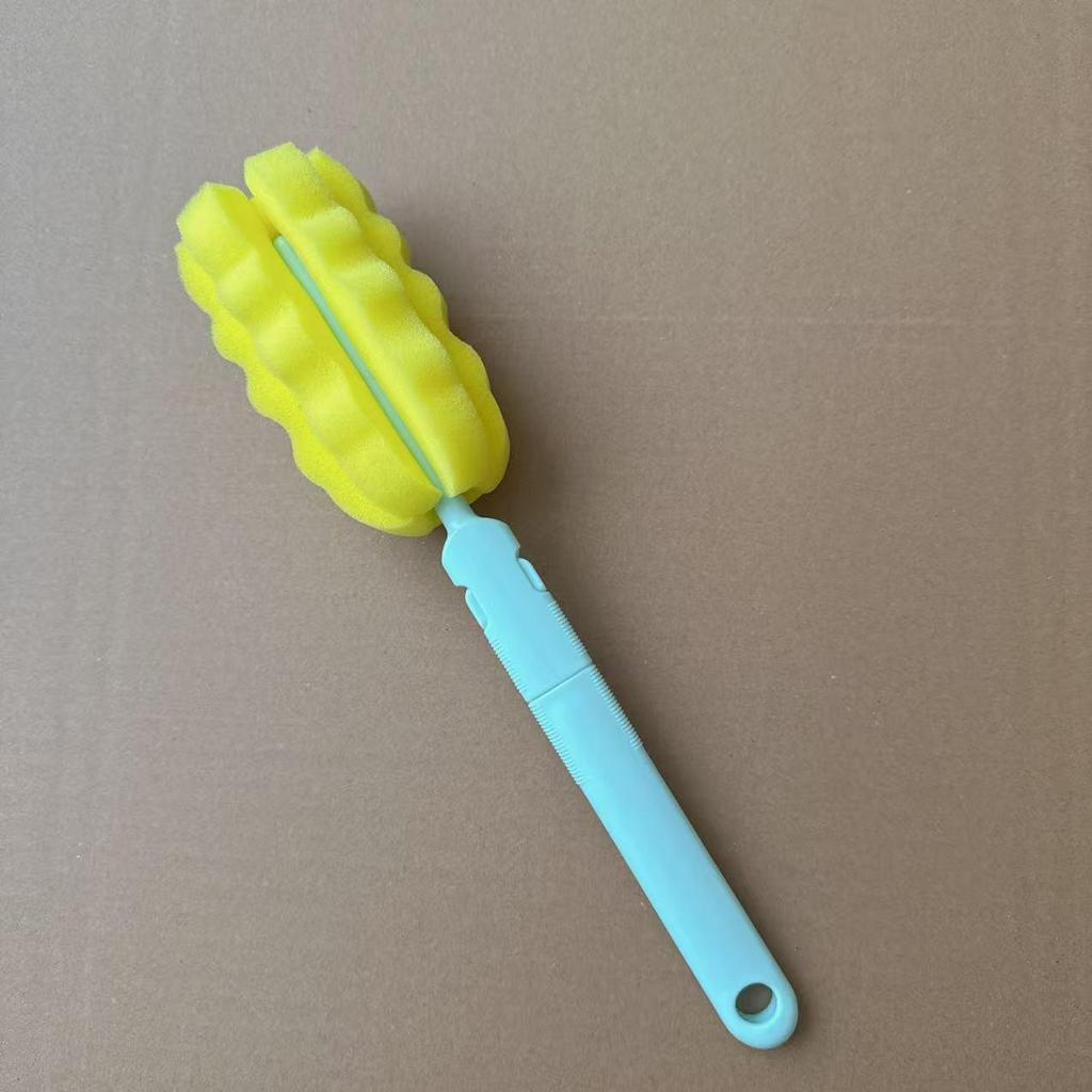 Long Handle Baby Bottle & Insulated Cup Brush with Detachable Sponge Head
