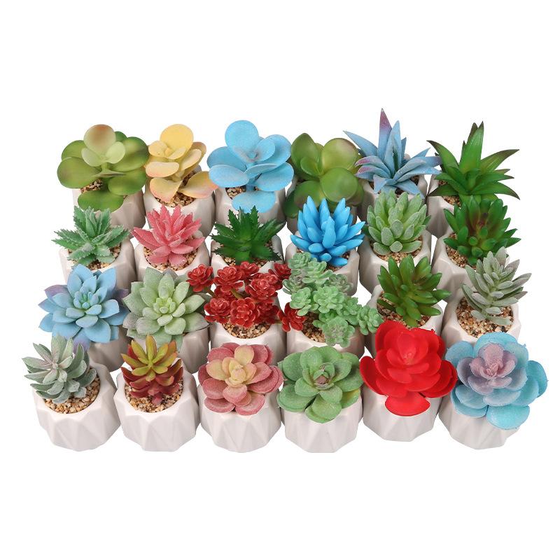 Small, Wavy Cup-Shaped Simulated Succulent Plant Potted Plant, Nordic Office Furniture Fresh Decoration