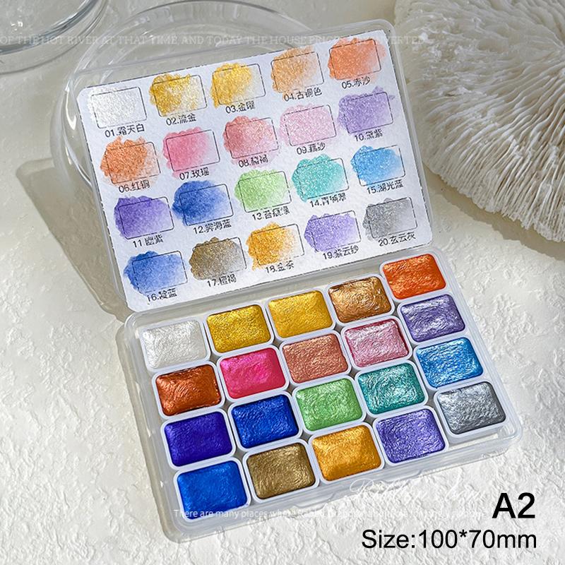 

24 цвета сплошной пигмент для ногтей Aurora Pearly Nail Art акварельная металлическая палитра Paint Draw Chrome Chameleon Powder Nail Setgradie A2