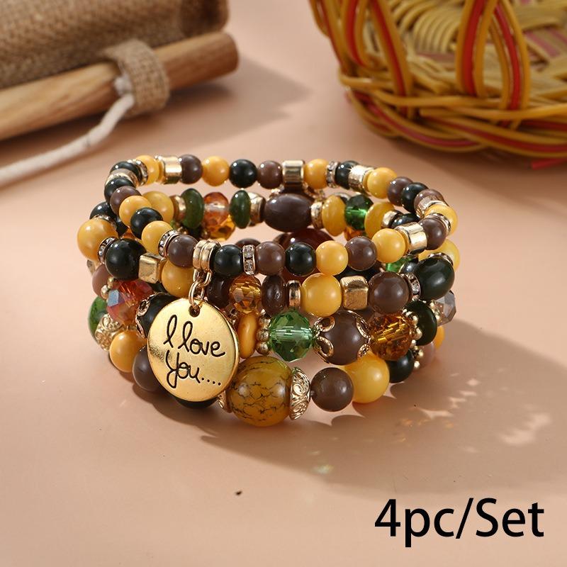 Bohemian bracelet creative tassel multi-layer beaded bracelet