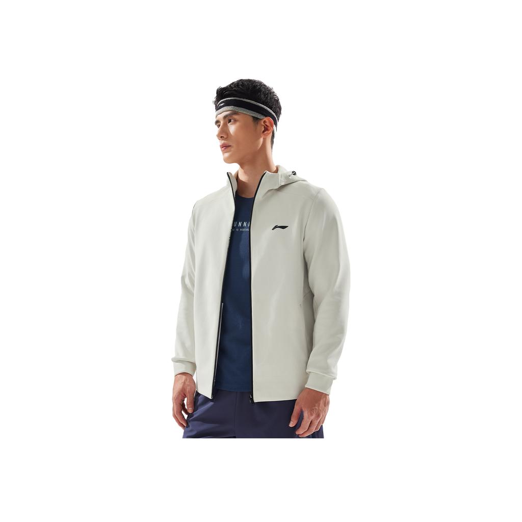 Li-Ning Giacca Sportiva Casual con Cappuccio Calda Foderata in Pile con Lettere Uomo Giacca AWDV975-1
