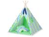 Tenda Tipi para Crianças + Pingentes de Pena - Chevron Verde e Azul