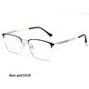 3830J Retro Square Full-Rim Metal Eyeglass Frame, Two-Color Super Light for Large Faces