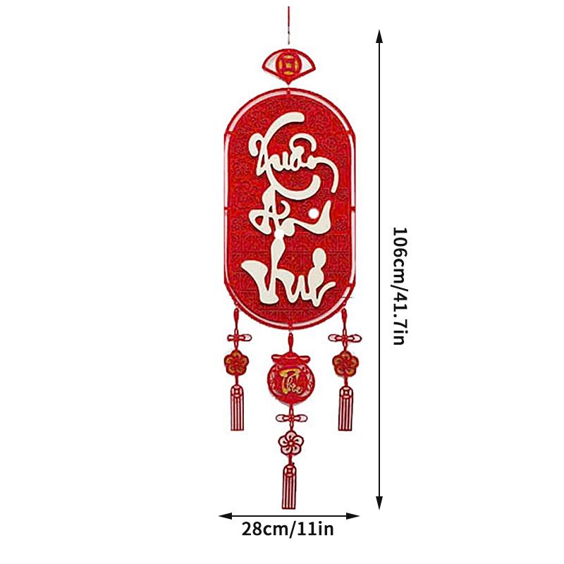 Lunar New Year Decoration Spring Festival Tassel Pendant Door Hanging Red Couplets Vietnam Characters Wall Decor Van Su Nhu Y