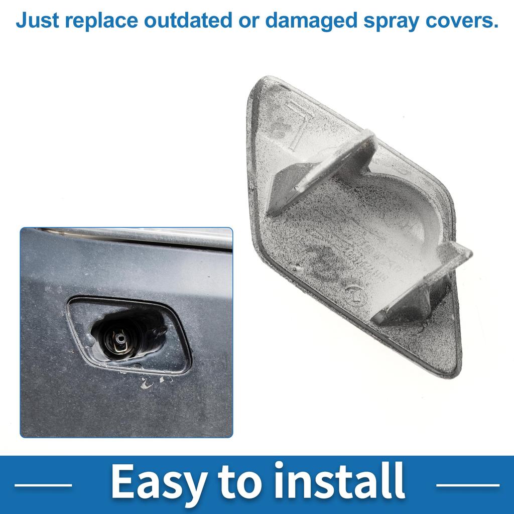 ABSOPRO Front Left Side Bumper Headlight Washer Nozzle Cover Part Compatible with BMW 428i Gray Strong and Durable Cap, Number 51117363393,