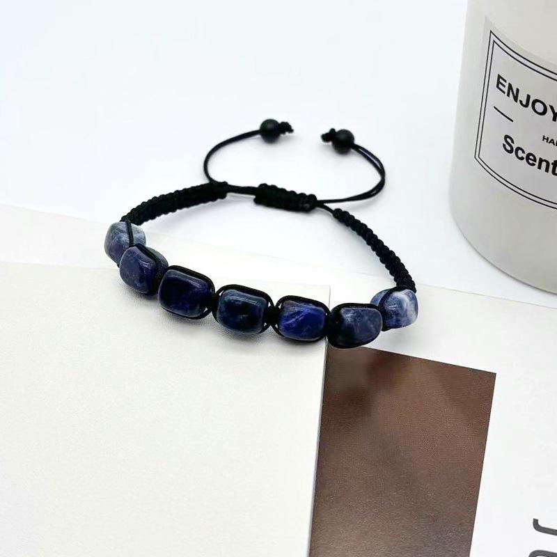 European & American Natural Tiger Eye Stone Beaded Adjustable Woven Bracelet