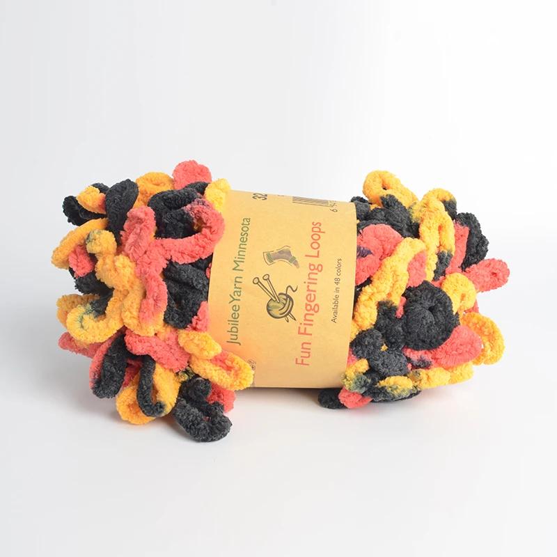 500g/Lot Hand Knitting Finger Loop Yarn Crochet Super Warm Puffy Circle Cotton Braided Rope Puffy Smart Polyester Sock Toy