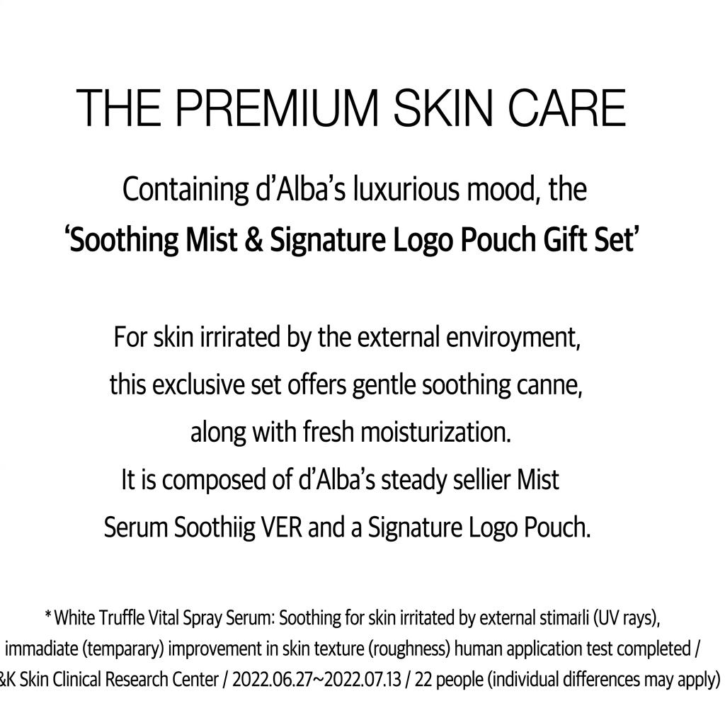 [d'Alba] (FREE Pink Pouch) Vital Spray Serum 100ml - [K-BEAUTY] Vegan Calming Mist & Glowing Glass Skin