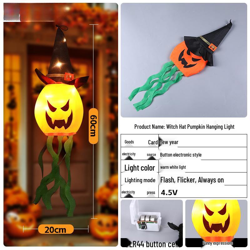 Glowing Ghost Lantern Pendant for Spooky Halloween Outdoor Decoration