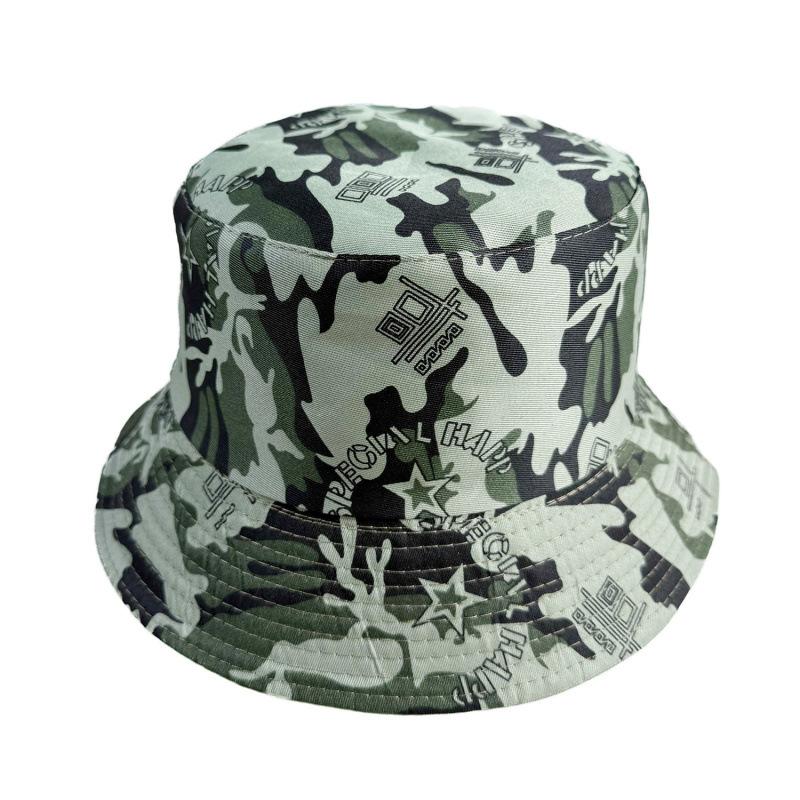 Camouflage bucket hat men's and women's big edge top hat four seasons sun protection mountaineering basin hat outdoor leisure sun hat