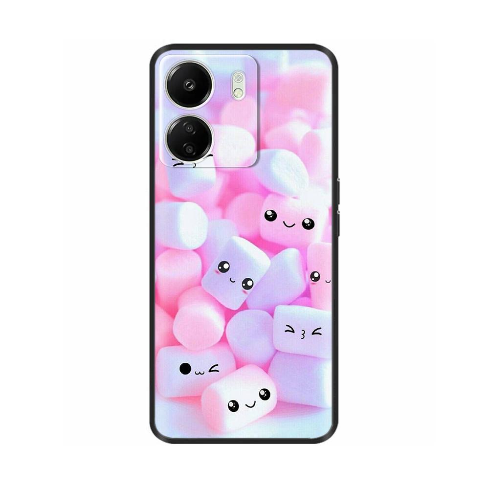 For Xiaomi Poco C65 Case Cute Luxury Painted Back Cover Soft Black Silicone Phone Case For Xiaomi Poco C65 PocoC65 Fundas Bumper