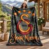 Galatasaray Custom Name Flannel Blanket Personalized Soft Warm Plush Throw Blanket Customized Gift for Family Friends