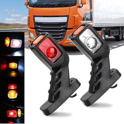Gösterge Lambası Kuyruk Işık Düzeneği Beyaz Kırmızı Sarı 12/24 V LED Yan Sinyal Lambası 2 adet/takım Kamyon Lambası Römork Kamyon Van Kamyon