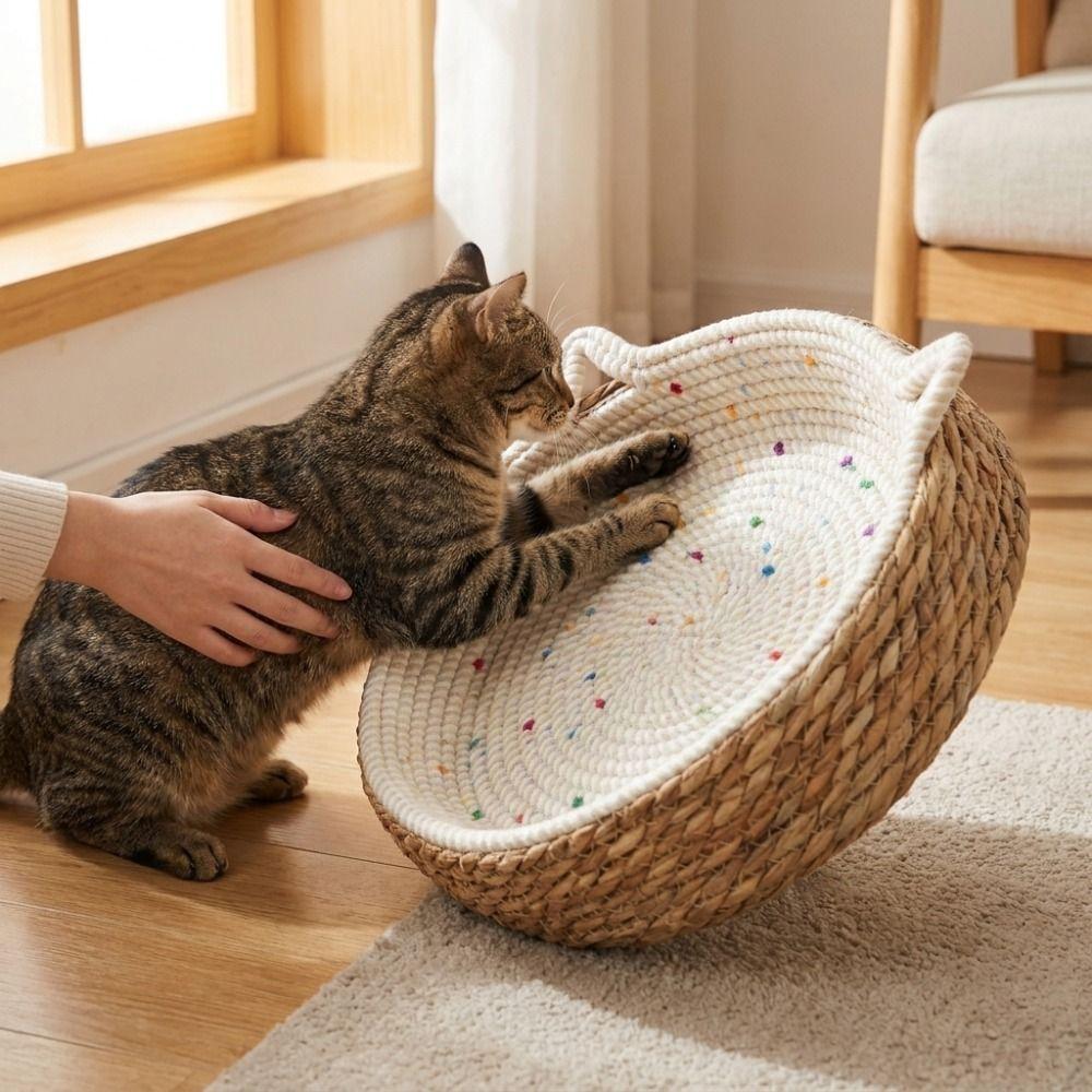Cotton Rope Large Woven Cat Bed Wear-Resistant Pet Sofa Bed Comfortable Dog Sleeping Bed Paws Care