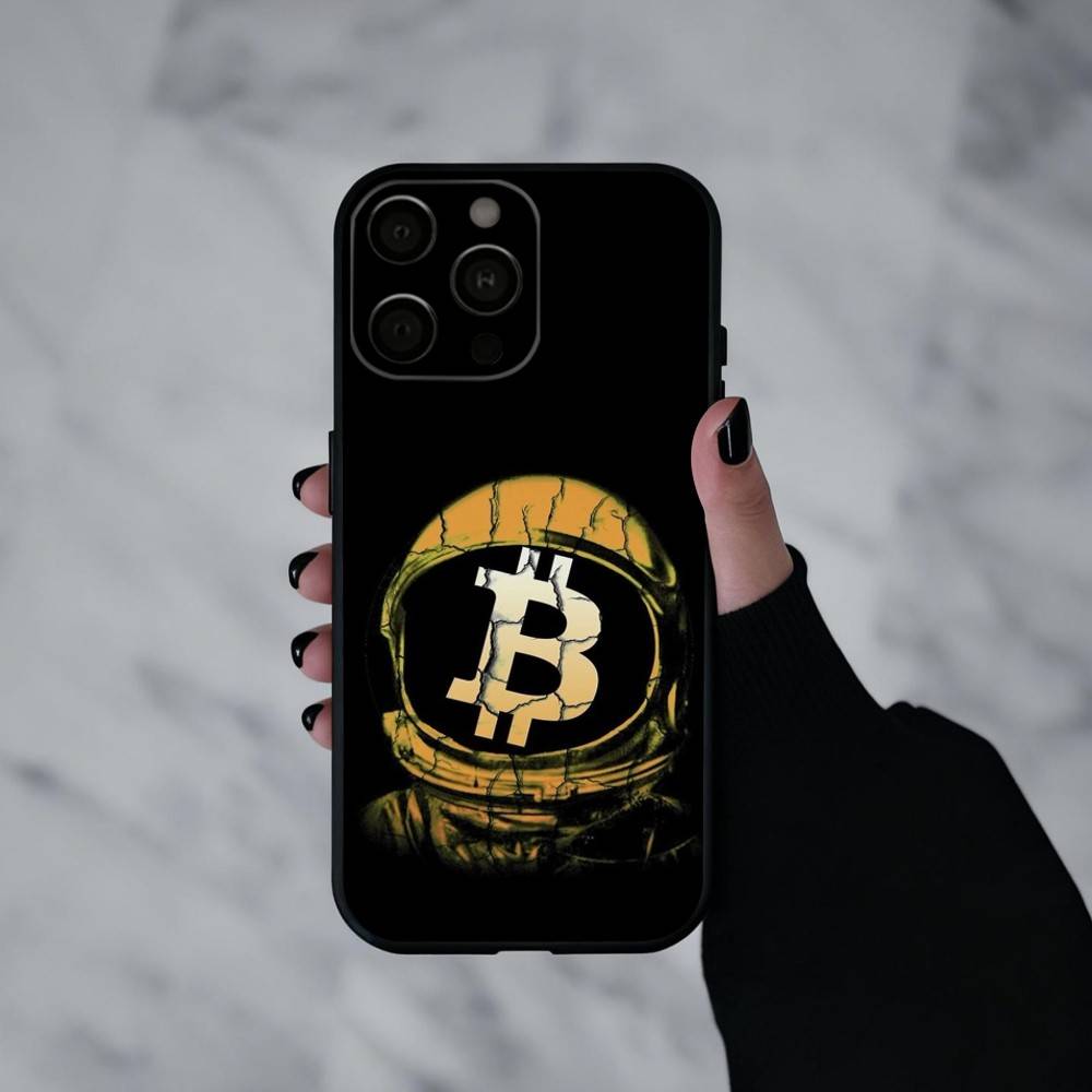 Cool Art Bitcoin Digital Phone Case For iPhone 17pro, 16,15,14,13,12,11 X XR Plus,Others Soft Black Cover