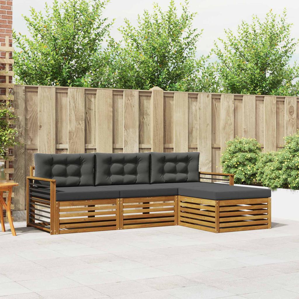 Outdoor Sofa Set in Natural and Anthracite 249.5 x 162.5 x 73 cm