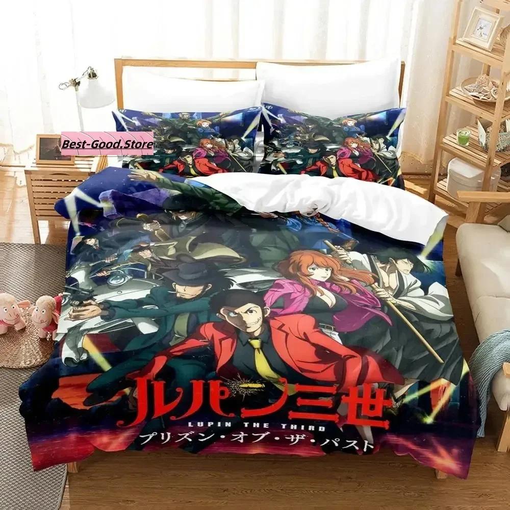 

Comforter Lupin The 3Rd Bedding Set Single Twin Full Queen King Size Bed Set Aldult Kid Bedroom s 3D Print Anime Comforter (quilt)-EU Single(135*200cm)3pcs