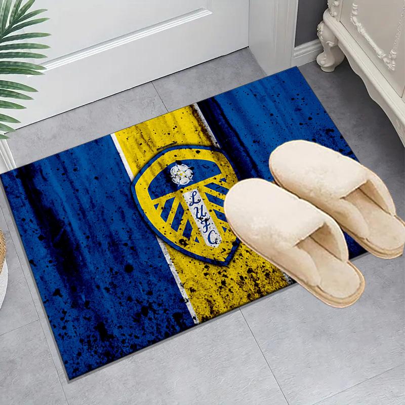 1PC Leeds United Crest Design Rug Game Carpet, Floor Mat for Bedroom Living Room Entryway Rug, Home Decor Idea Gift for Christmas birthday