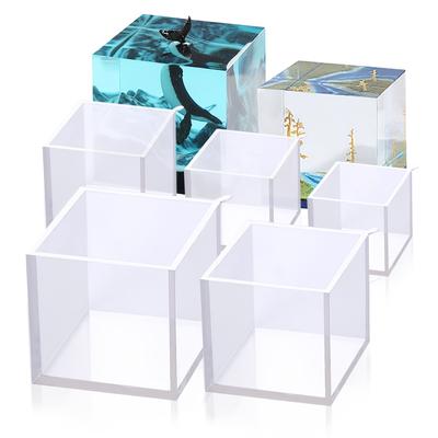 5 Stück Klare Silikon-Würfel Harzform, Harzguss Formquadrat Transparente Würfel Silikonformen, DIY Bastelwerkzeuge