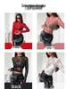 2025 Spring Elegant Women's Lace Trim Slimming Long Sleeve Top