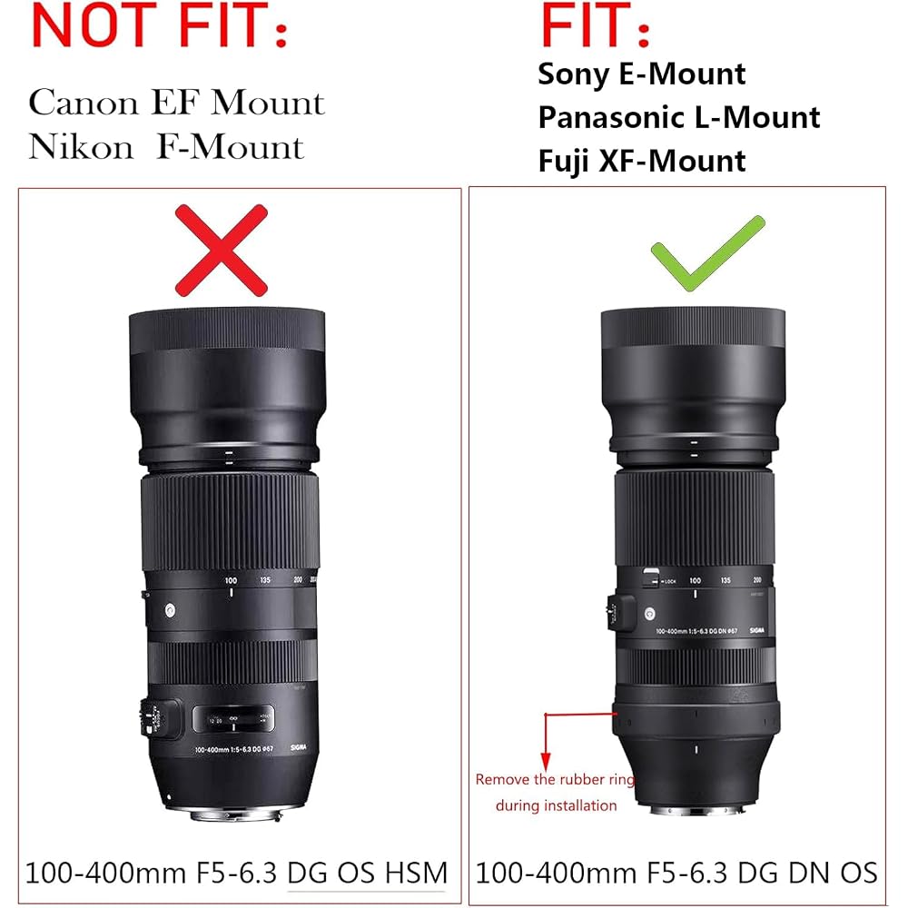 Haoge LMR-SM140S Lens Color Replacement Foot Tripod Mount Ring Stand Base for Sigma 100-400mm F5-6.3 DG DN OS Lens and Sony E Mount Art 105mm F1.4 DG 