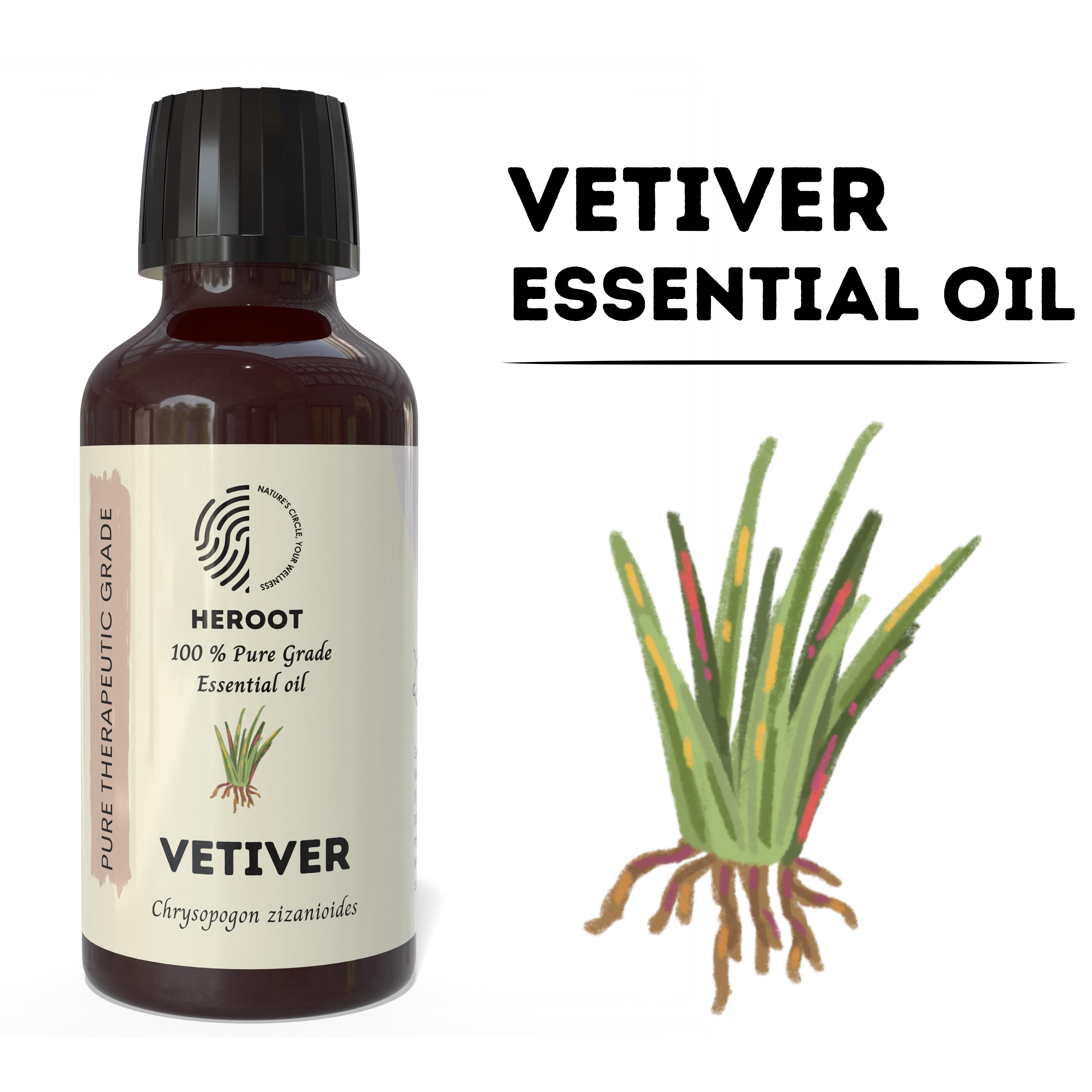 Эфирное масло ветивера Heroot | Чистое масло ветивера | Ароматическое применение Volume=10ml