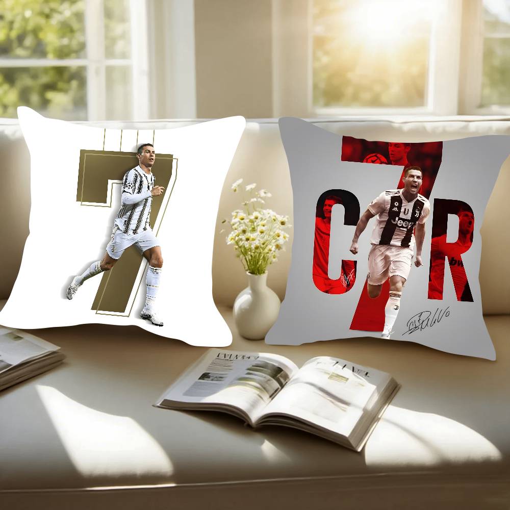 CR7 Cristiano Ronaldo Fall Pillow Case Pattern Printed Pillowcase for Living Room Sofa Cushion Cover & Bedroom Decor