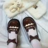Fashion Women's Fashion Flat Shoes Spring New Round Head Shallow Mouth Butterfly Knot Splicing Thick Sole Non-slip Shoes