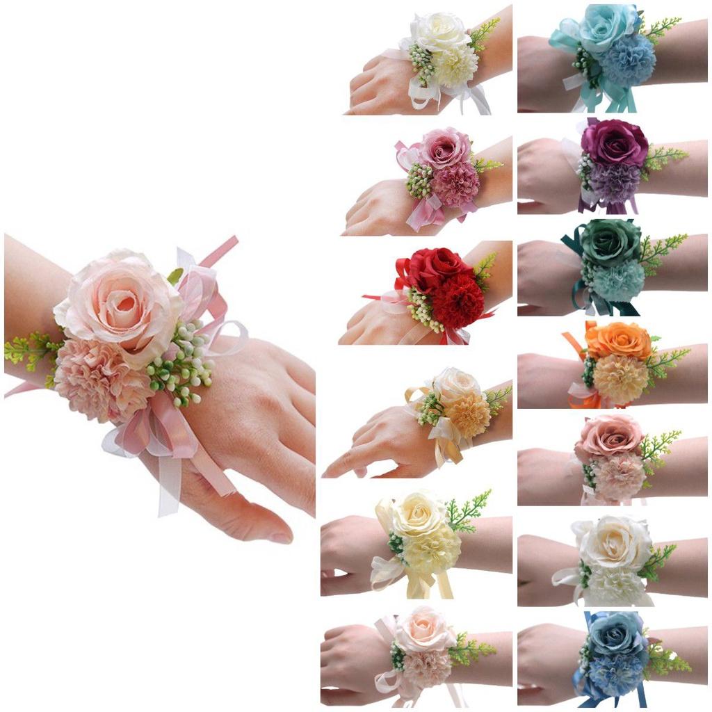 Artificial Rose Wrist Flower Perfect Bridal Accessory For Weddings