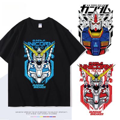 Japanese Anime Mobile Suit Gundam Printed Tshirt Unisexs and Womens Tshirt Unisexs Top Sports Tshirt Unisexs Tshirt Summer Tee
