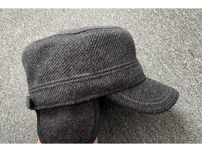 Plus Size Winter Flat Top Baseball Cap with Ear Protection for Men and Grandpa