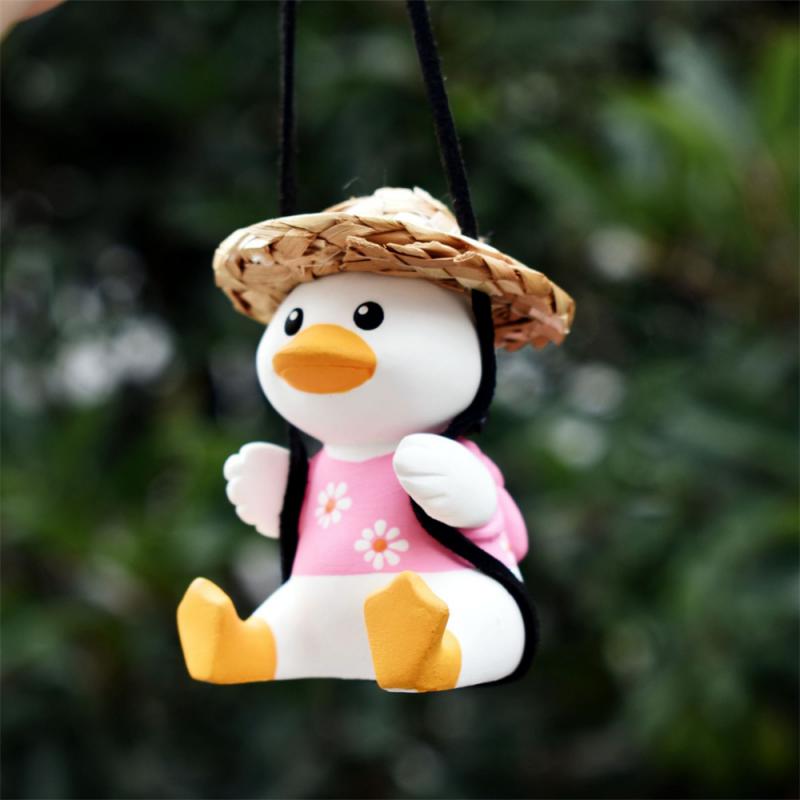 New Cartoon Animal Car Pendant Auto Rearview Mirror Hanging Ornaments For Woman Car Interior Accessories Lucky Gifts