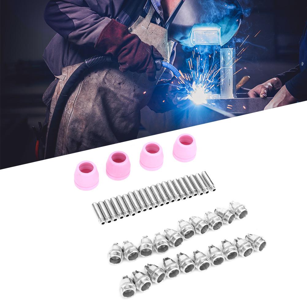 44 Pcs Plasma Cutter Accessory Nozzle Electrode Shielding for AG 60SG55 Wearing Parts  Less Than Br More Than (44pcs )