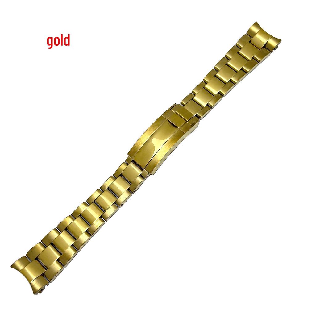 Roestvrij Staal Gebogen Eind Horlogeband, Past op Rolex Submariner Drie-Schakel Serie, 20mm, met Veiligheidssluiting.