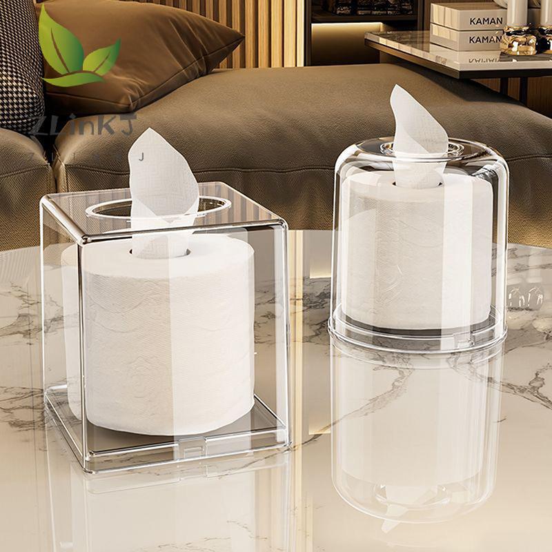 1 Stück Einfache Quadratische/Runde Acryl-Taschentuchbox Wohnzimmer Schreibtisch Transparente Serviettenbox Ins Stil Zuhause Kreative Badezimmeraufbewahrung