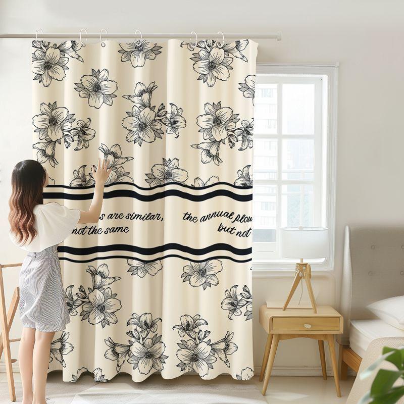 No Punching Living Room Half Blackout Curtains Simple Dark Cute Small Fresh Pastoral Room