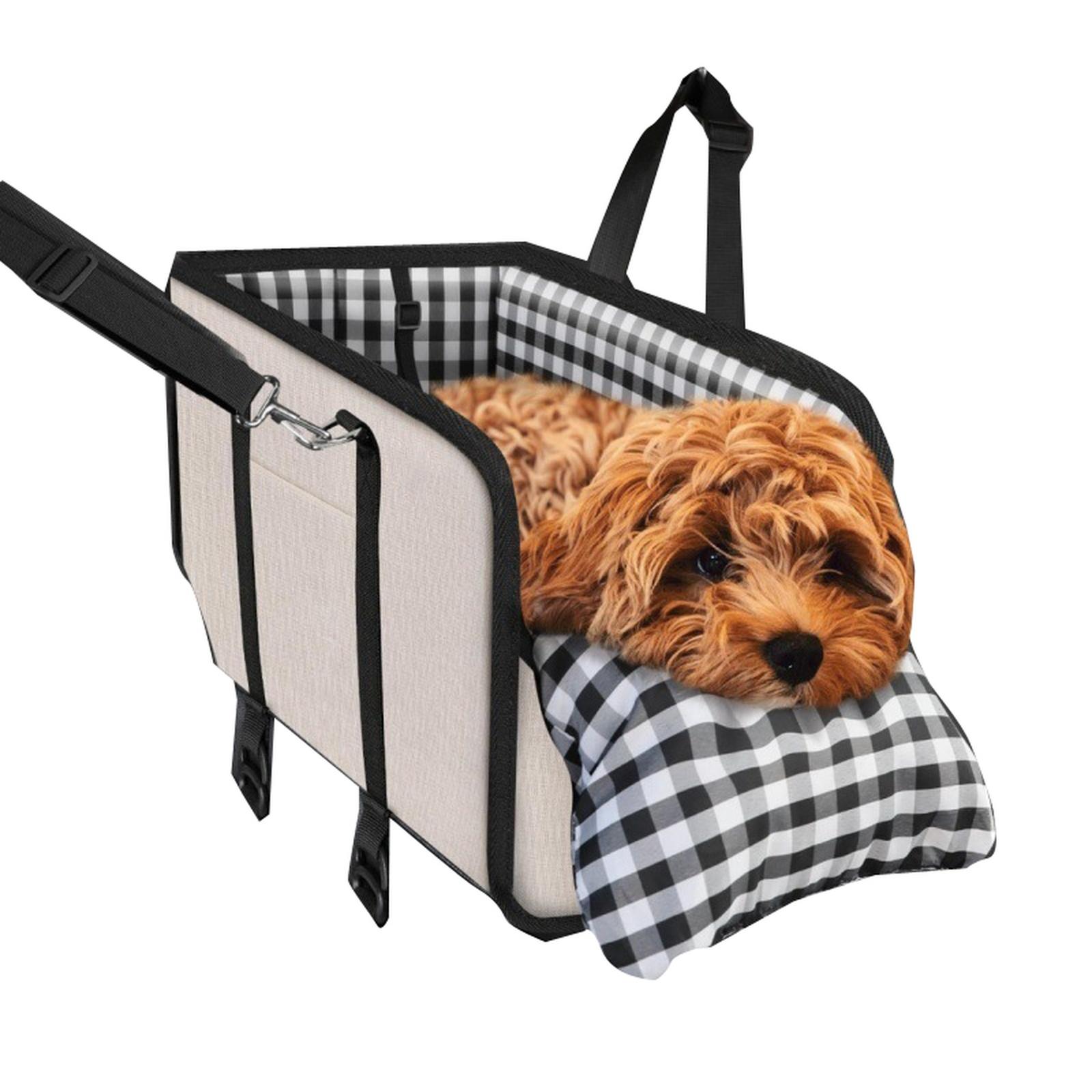 

Pet Car Seat Armrest Portable Small Dog Seat Small Dog Center Console Kennel Pet Products One Size бежевий
