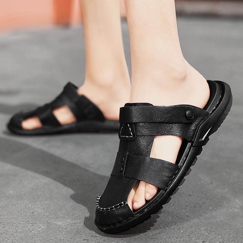 FashionSummer Comfortable Black Shoes Sandals Sports and Leisure Leather Shoes for Men New In Best Sellers In 2024 Products Brand Shoes