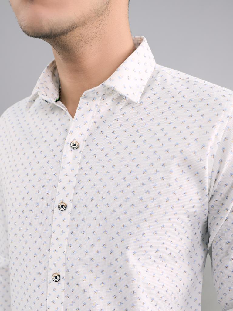 Monte Carlo Men's Slim Fit Printed Full Sleeve Shirt