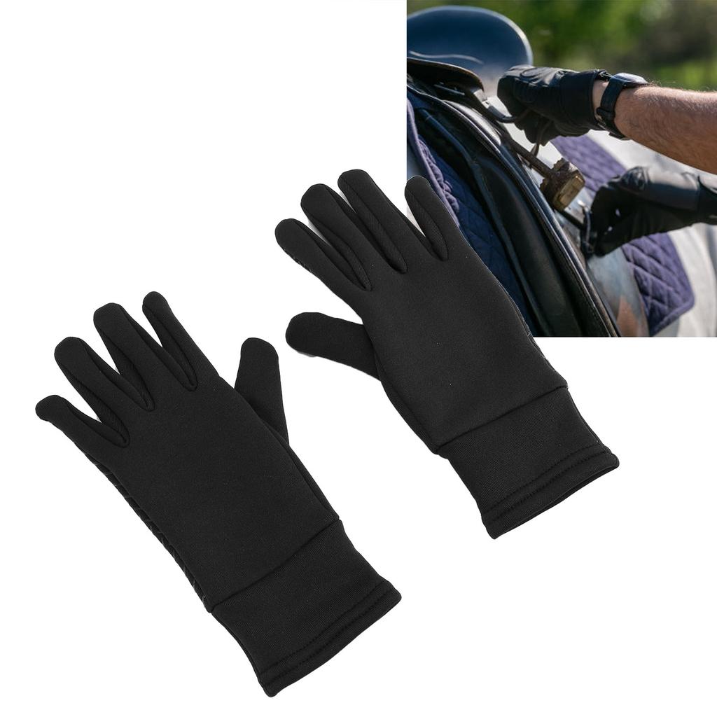 1 Pair Horse Riding Gloves Polyester Silicone Anti Slip Palm Thermal Professional Horseback Riding G