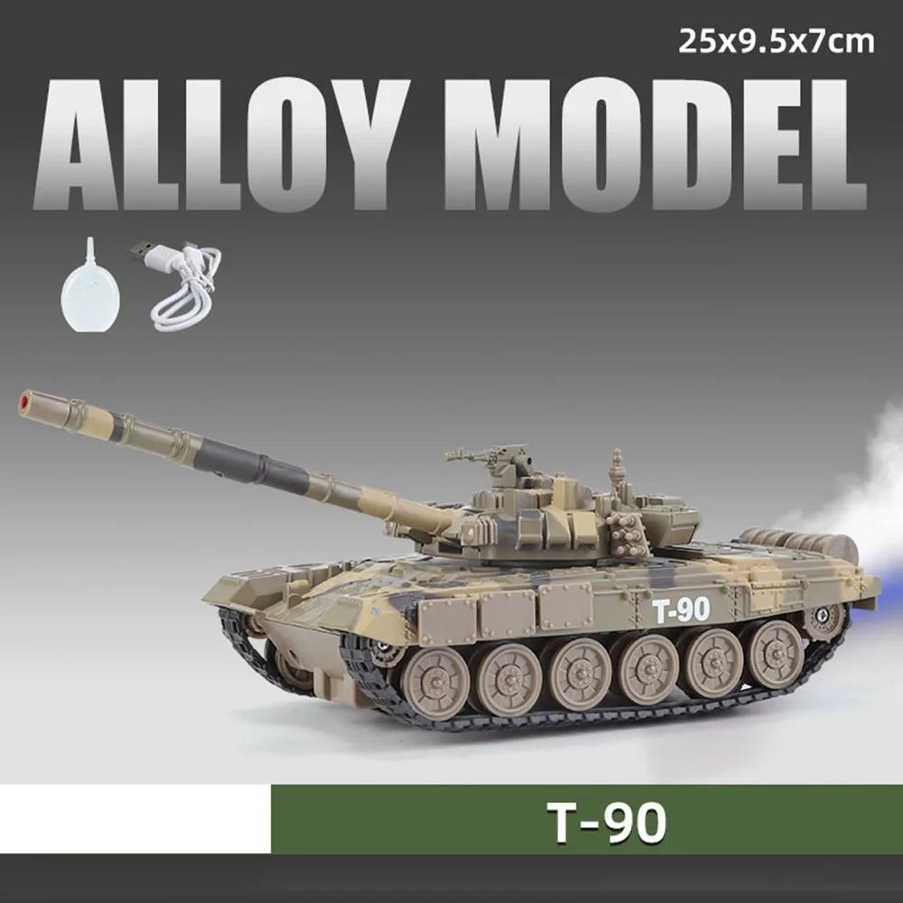 1:32er Maßstab T-90 Leopard2 M4 Kampfpanzer Modell Spielzeug Sound Licht Tiger Schwere Panzer Sprüh Militärfahrzeug Modelle für Kinder Geschenke