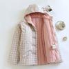 Fashion winter plaid hooded cotton-padded jacket to keep warm Chinese handmade cotton-padded jacket