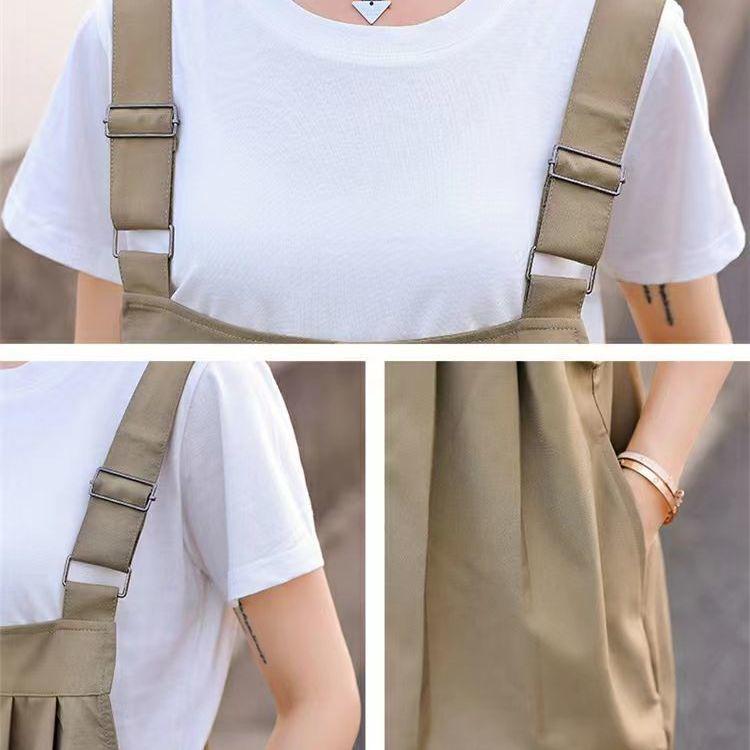 French Summer Women's Slim Korean Style Wide-Leg Casual Overall Shorts
