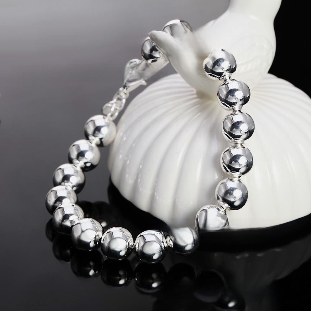 Electroplated Silver Bracelet - Classic Retro Buddhist Beads, 8MM, Hot-Selling Fashion Jewelry