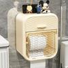 Toilet Paper Holder Wall Mounted Non Perforated Waterproof Tissue Box Storage Rack Paper Drawer Bathroom Accessories