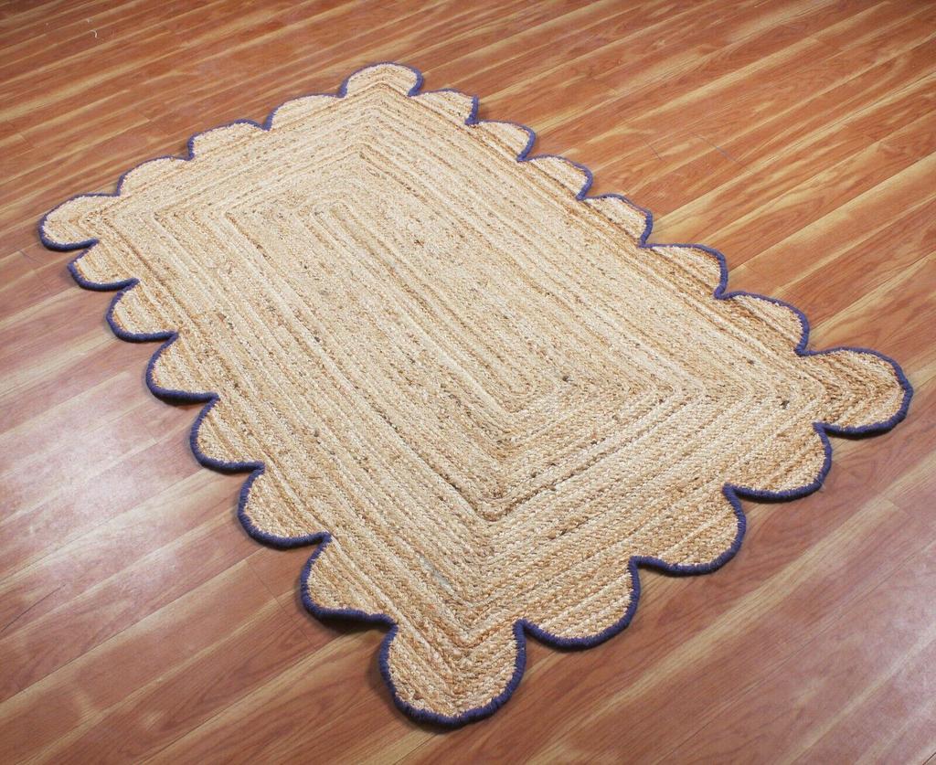 Jute Rug Oval Carpet Rectangle 100% Natural Fiber Area Living Rug Handmade Area Rug
