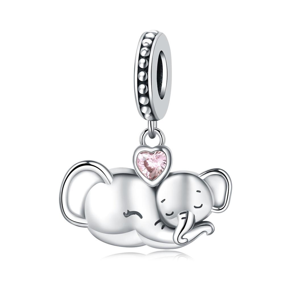 S925 Silber Tier-Thema Armband Perlen Anhänger Elefant Kaninchen Leopard Löwe Anhänger Perlen DIY Schmuckherstellung Zubehör