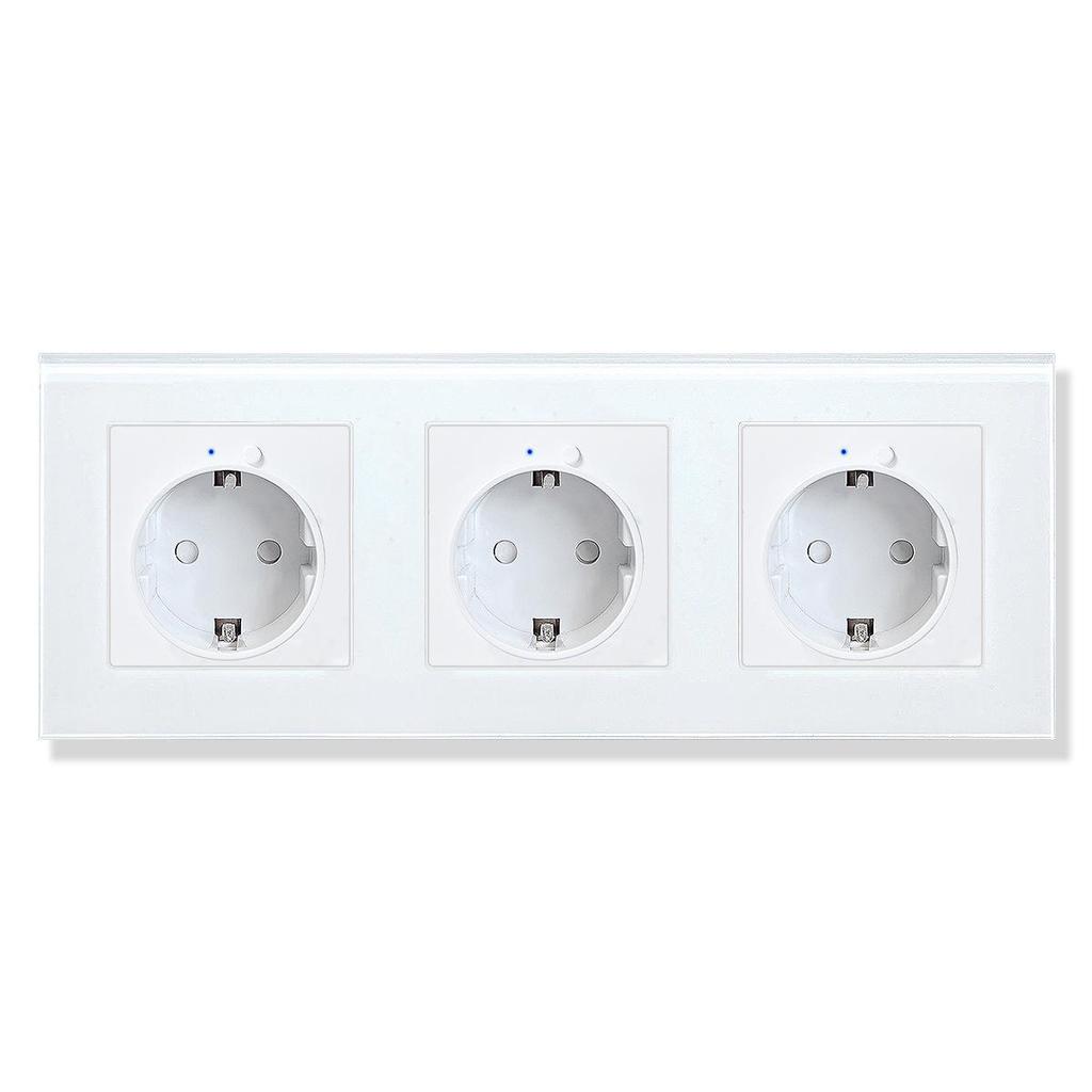 Model 153 Smart WiFi Wall Socket with Tempered Glass Panel - Alice Voice App Compatible